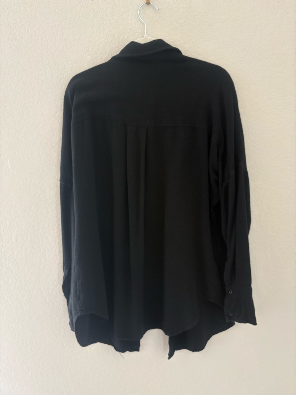 Bumpsuit Black Oversized Button Up Relaxed Maternity Postpartum Shirt Top Medium - Picture 5 of 12